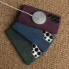Coque suede synthetique magnetique compatible Samsung Galaxy S24 Ultra