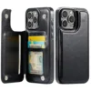 Coque porte-cartes effet cuir compatible iPhone 14 Pro