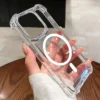 Coque transparente magnétique à bumper souple compatible iPhone