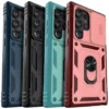 Coque anneau support avec porte-carte compatible Samsung Galaxy S24 Ultra