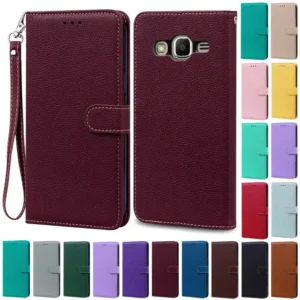 Étui à clapet portefeuille compatible Samsung Galaxy Grand Prime