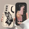 Coque papillon rose doré compatible Samsung Galaxy A31