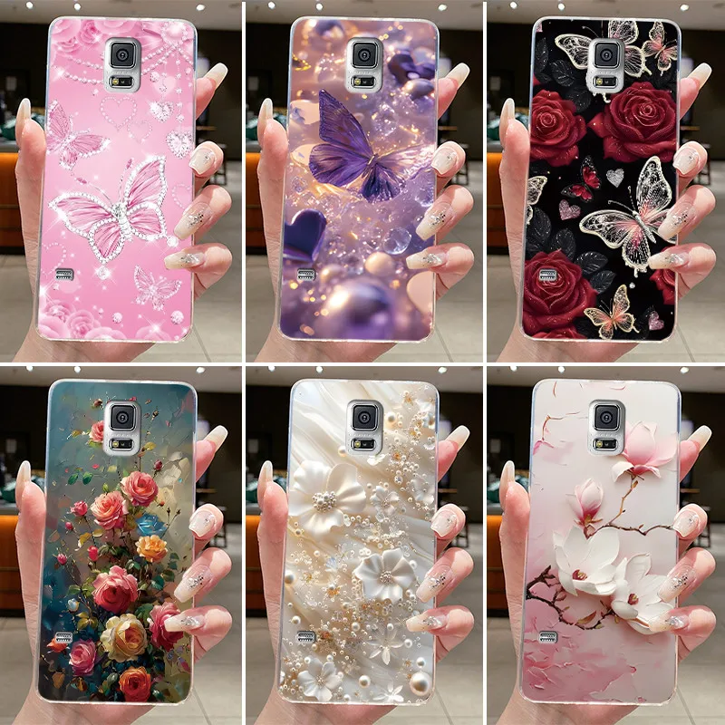 Coque silicone papillon fleurs compatible Samsung Galaxy Note 3