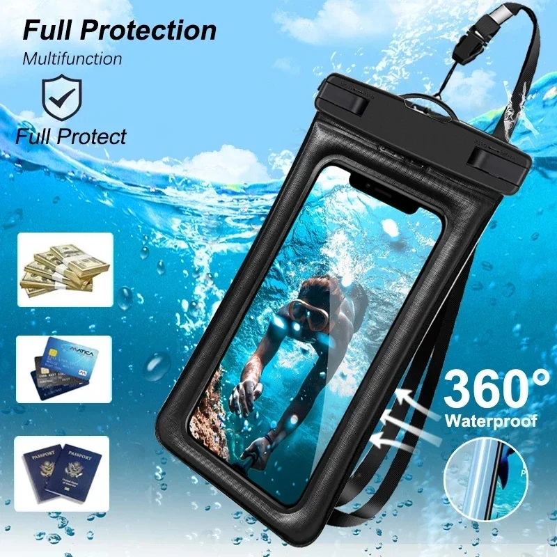 Pochette étanche flottante antichoc compatible iPhone et Samsung