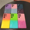 Coque dégradée avec protection d'objectif compatible Samsung Galaxy S22