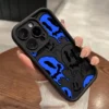 Coque souple bleu et blanc compatible iPhone 14 Pro