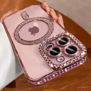 Coque transparente a paillettes compatible iPhone 16 Pro