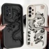 Coque souple noire motif dragon compatible Samsung Galaxy A51