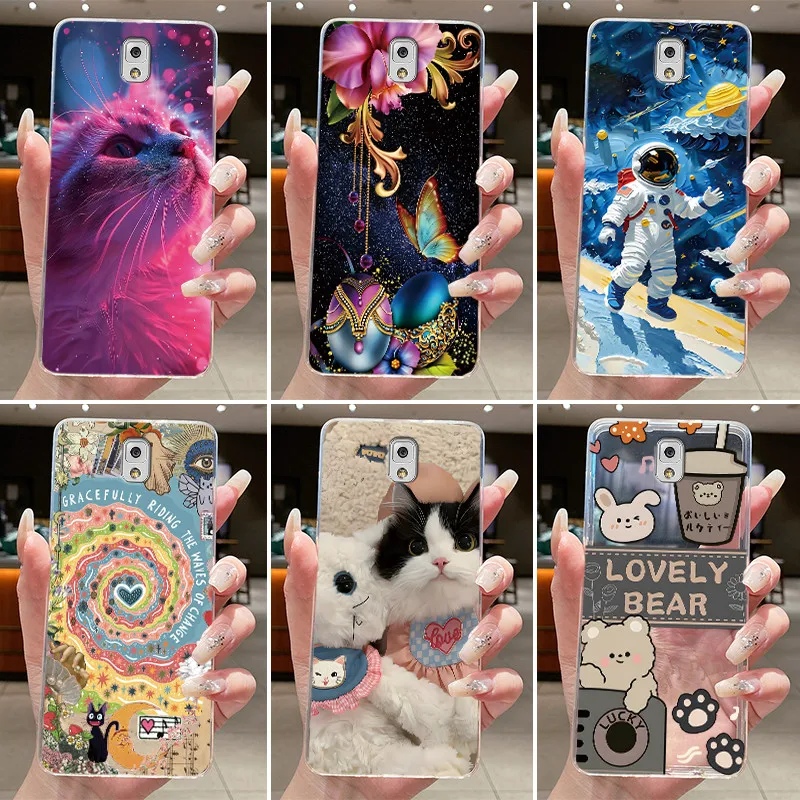 Coque silicone chat astronaute compatible Samsung Galaxy Note 3