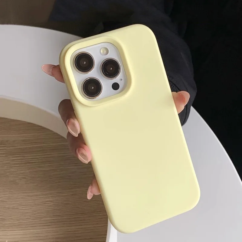Coque en silicone couleur unie pour iPhone 16 Pro Max